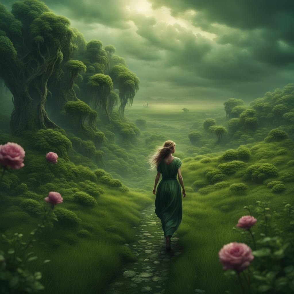 Woman's Footsteps Restore Life to Barren Land