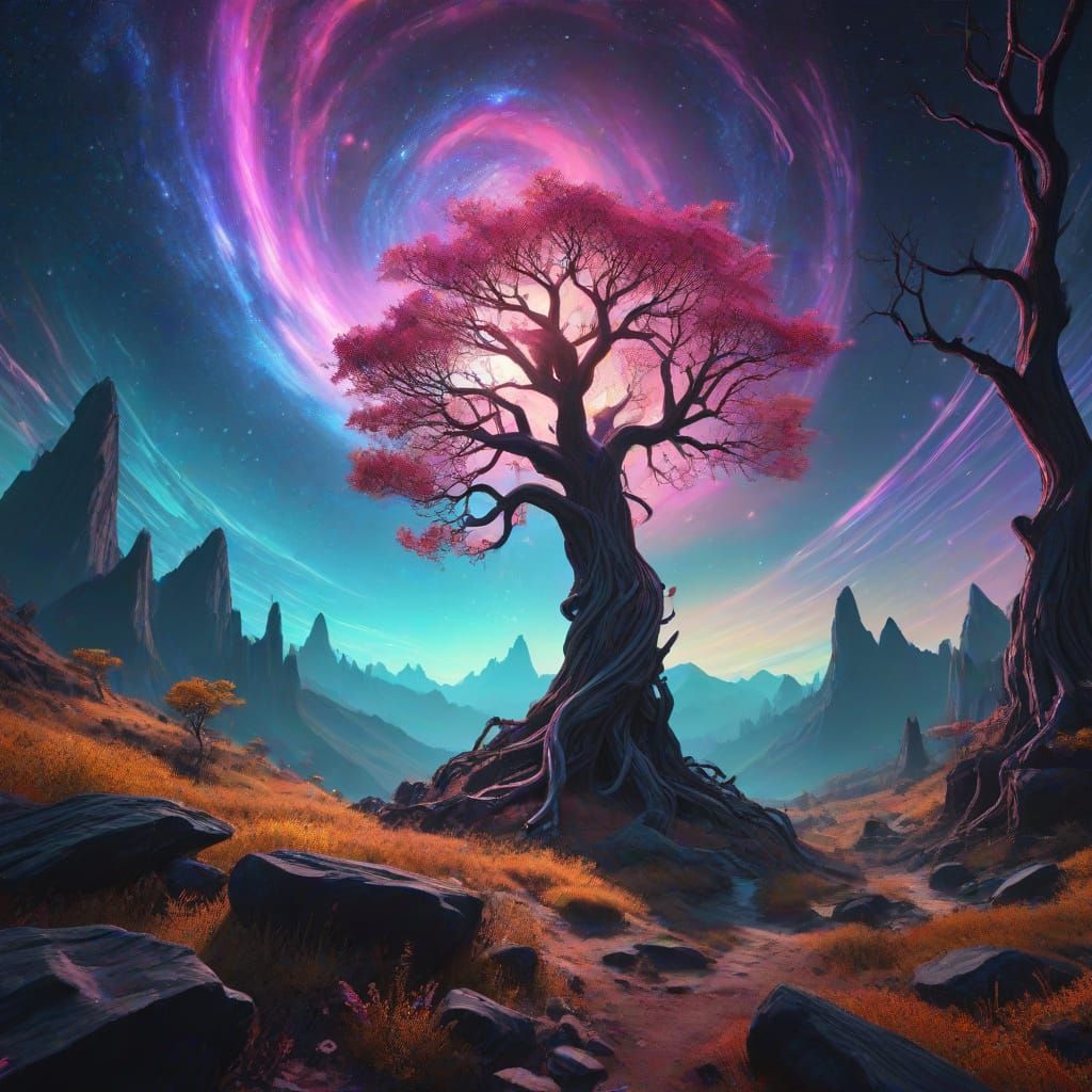 Dreamlike Dance in a Swirling Surrealist Vortex