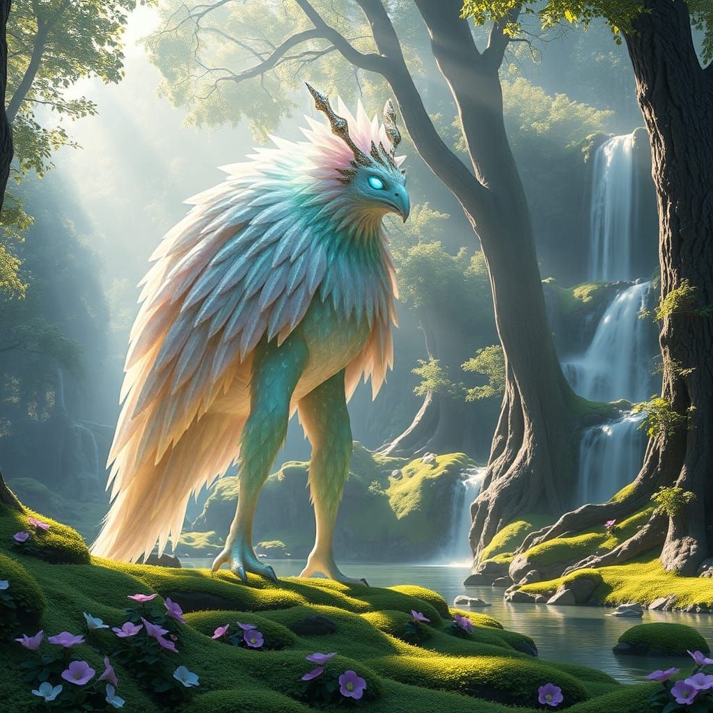 Elftree Titan in Enchanted Forest, Digital Art