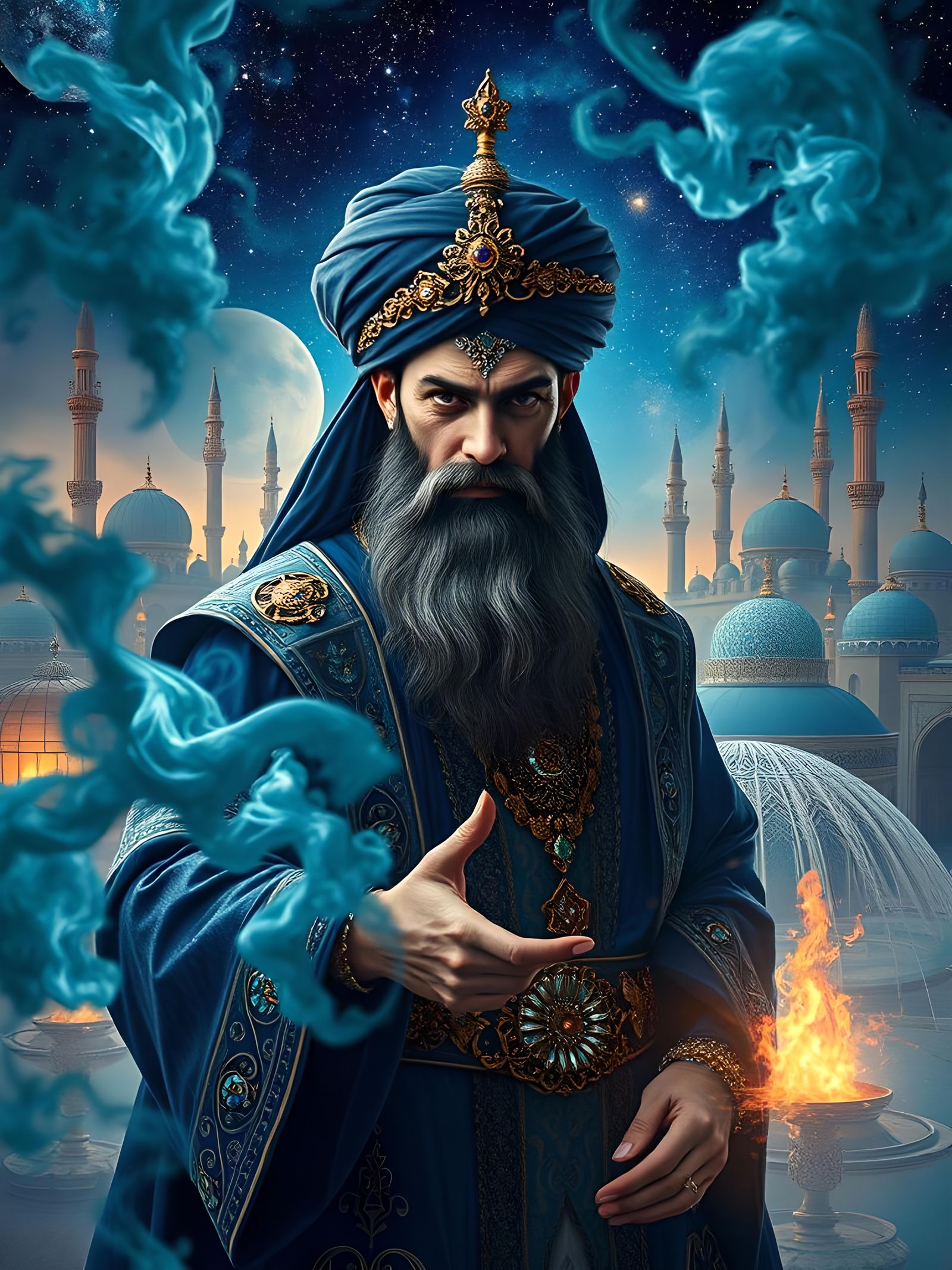 Mage Munjid al-Karam from Al-Qadim (Advanced D&D)