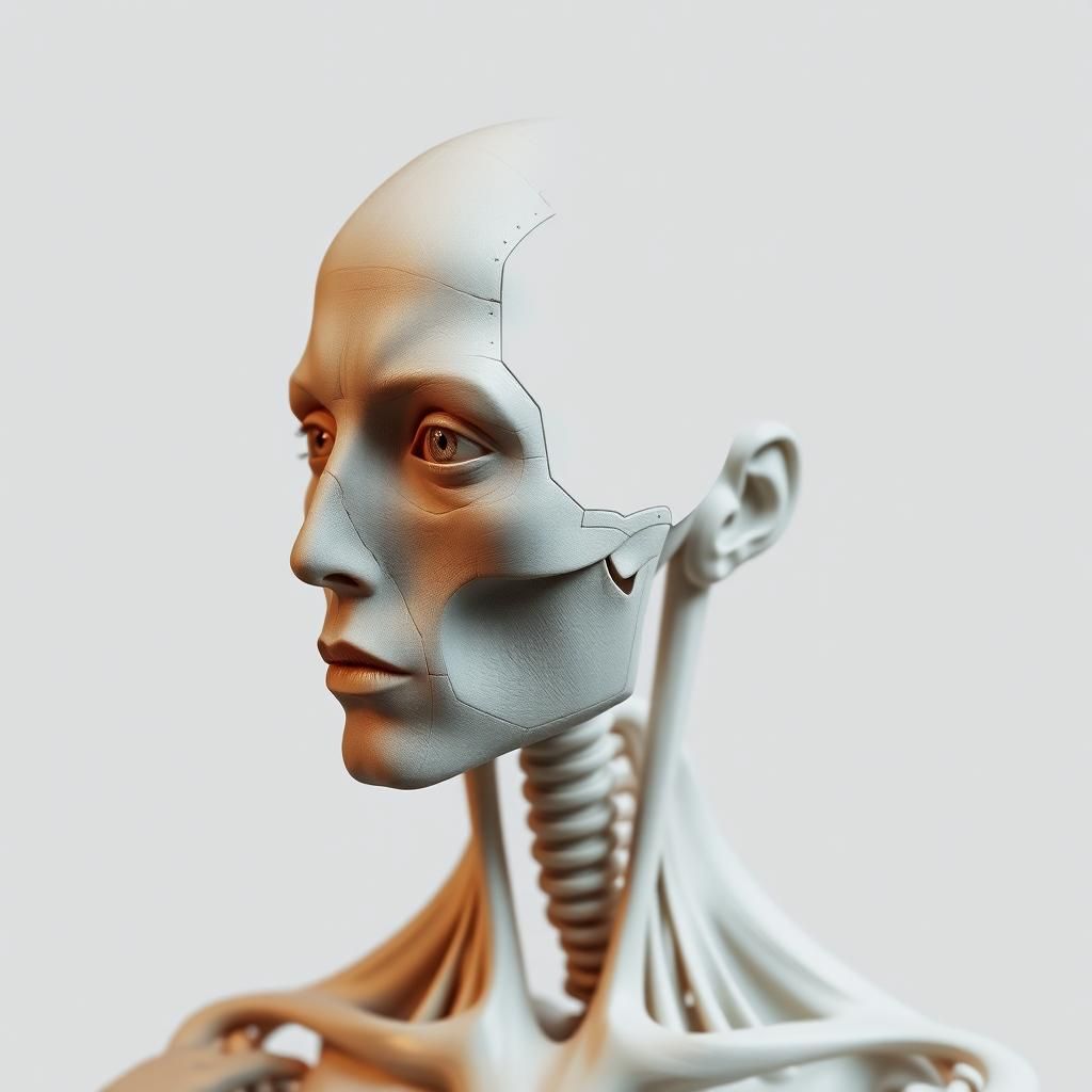 Asymmetrical Human Figure: AI Generated Image