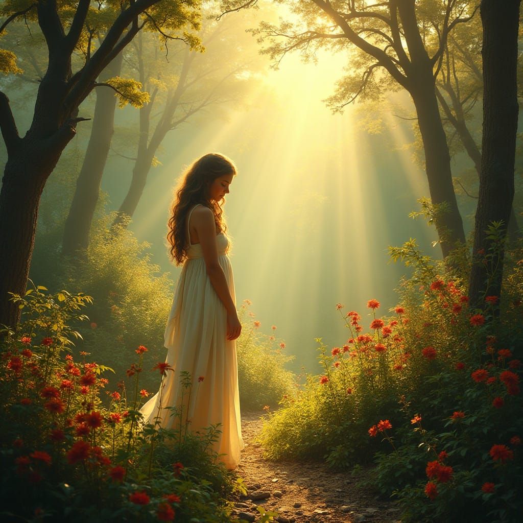 Ethereal Biblical Scene in Dreamy, Symbolic Style