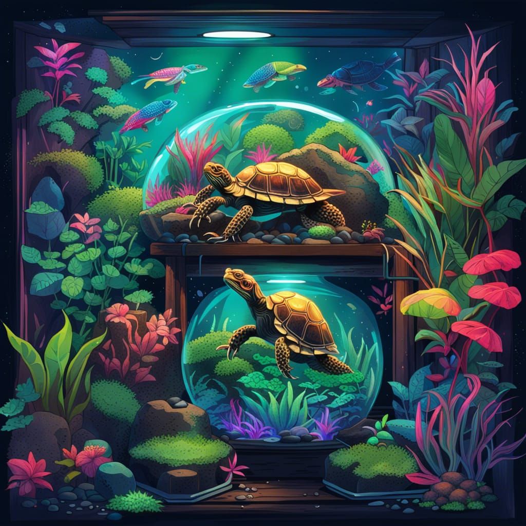 Synthwave Terrarium for Terrapins: Miniature Ecosystem