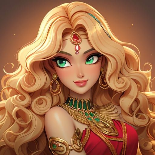 Surreal Portrait of a French-Indian Goddess in a Glamorous, ...