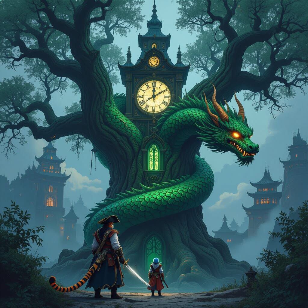 Pirate Tiger and Dragon at Clocktower Tree