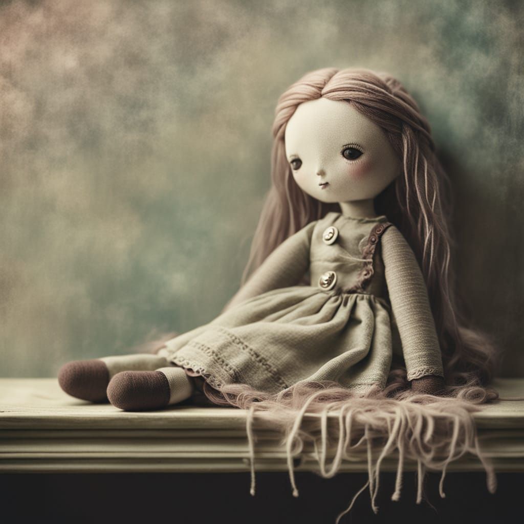 Whimsical Fabric Doll with Ethereal Glow