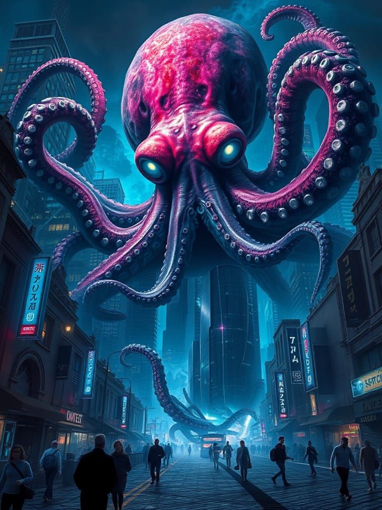 Giant Cthulhu-esque Creature Attacks Metropolis