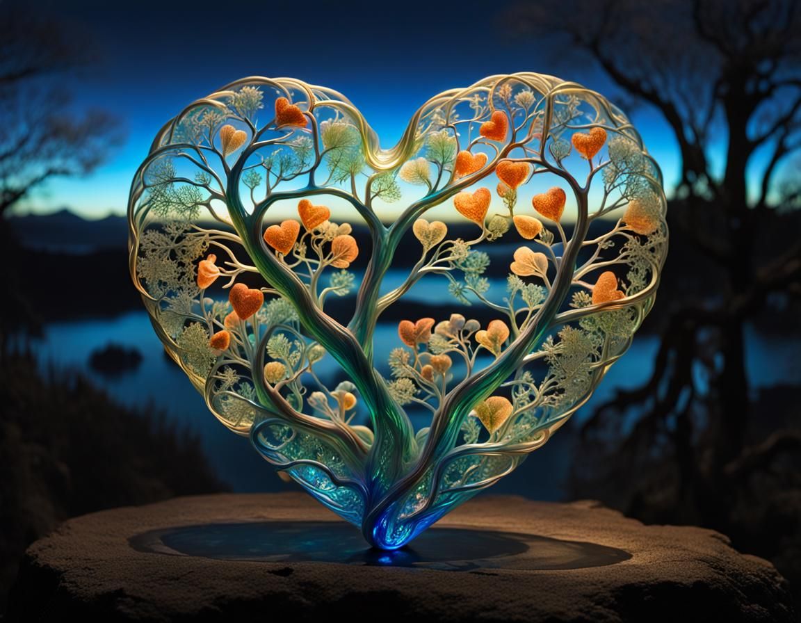 organic glass heart