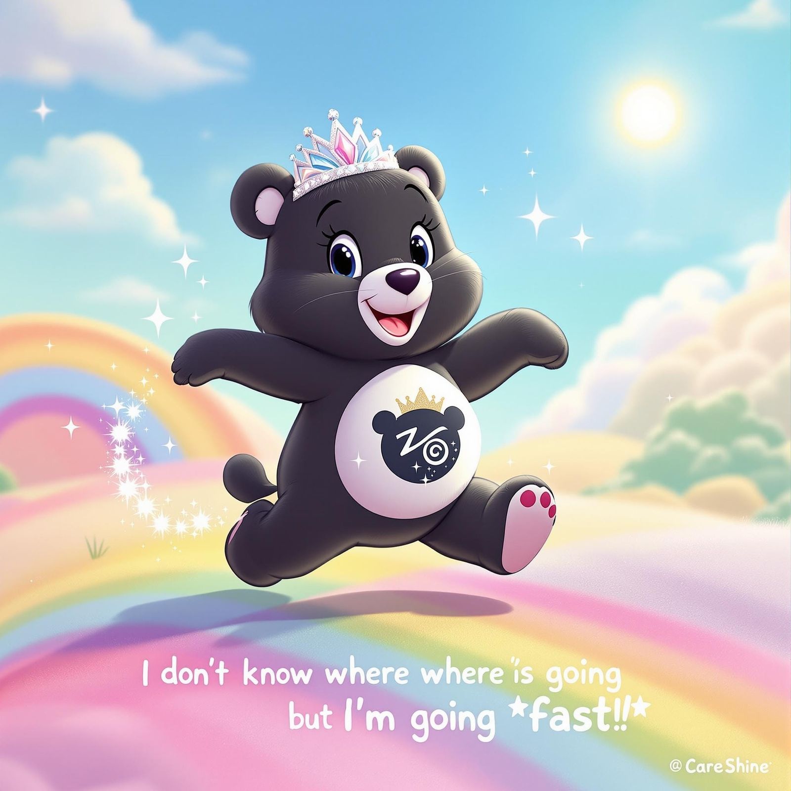 Stylized Care Bears Inspired Bear Character Zoomie Shine