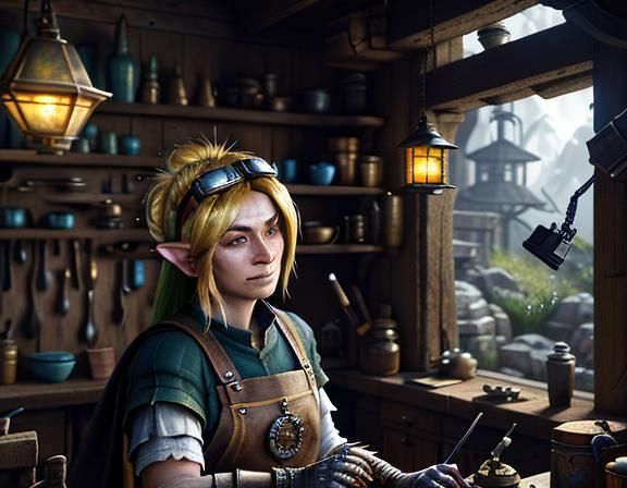 Gnome Repairs Automaton: 3D Game Cinematic Graphics