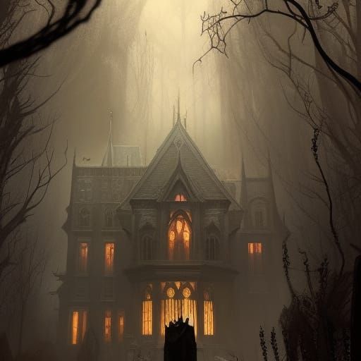 Gothic Horror House: Dark Fantasy Concept Art
