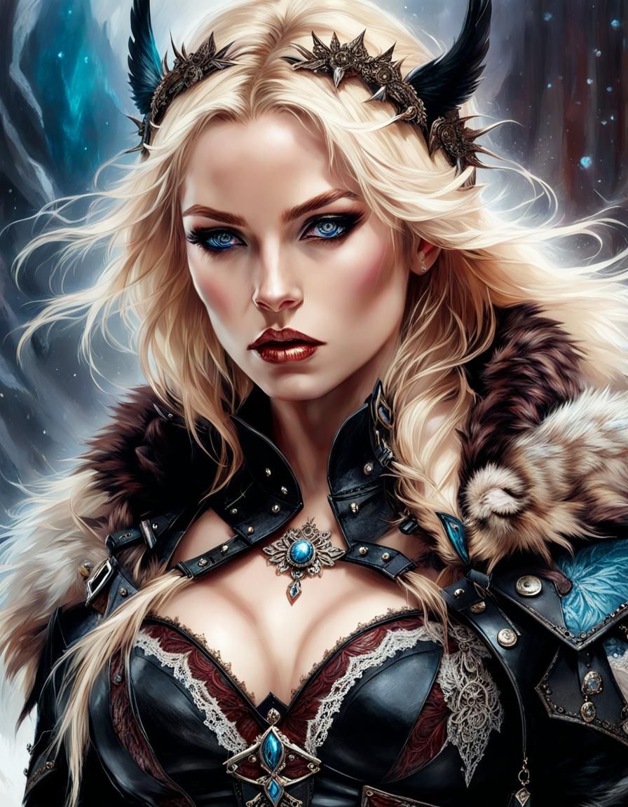 Gothic Valkyrie Portrait in Valhalla, Splash Art