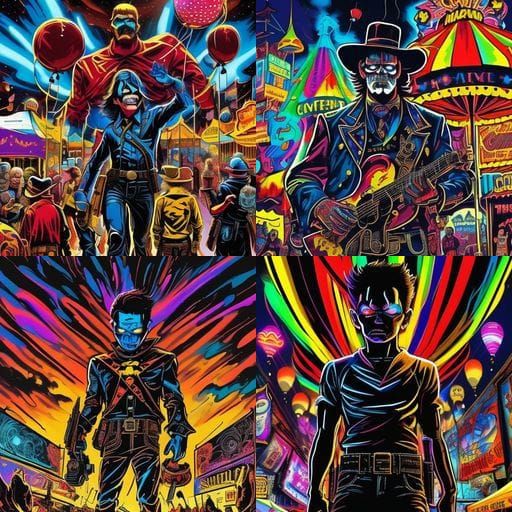 Child Holds Balloon Sculpture at Night Carnival