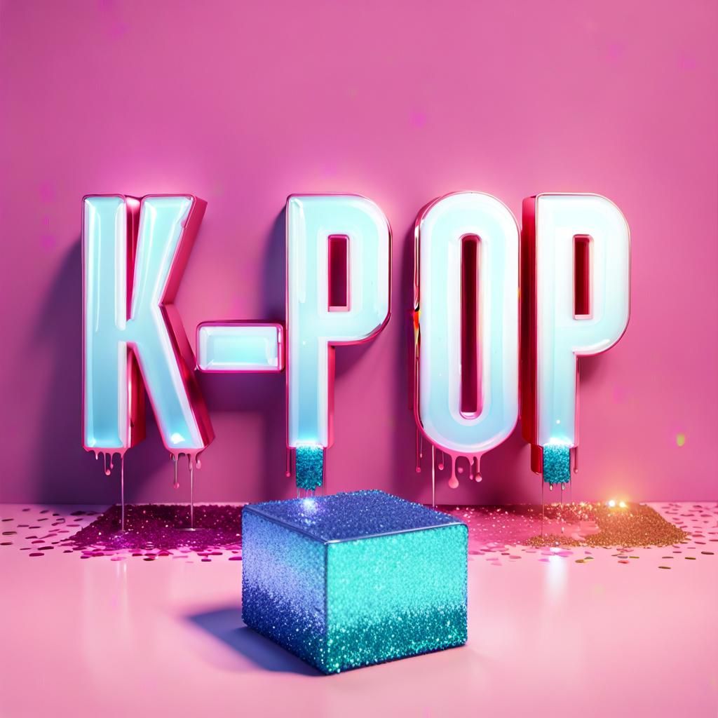 K-Pop Typography with Glittering 3D Effects