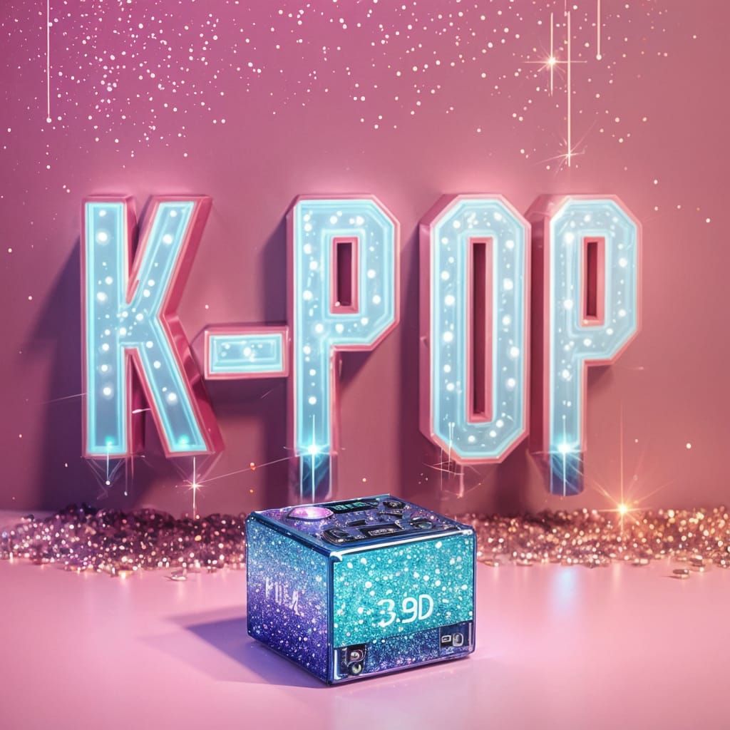 K-Pop in Dripping Glitter Typography