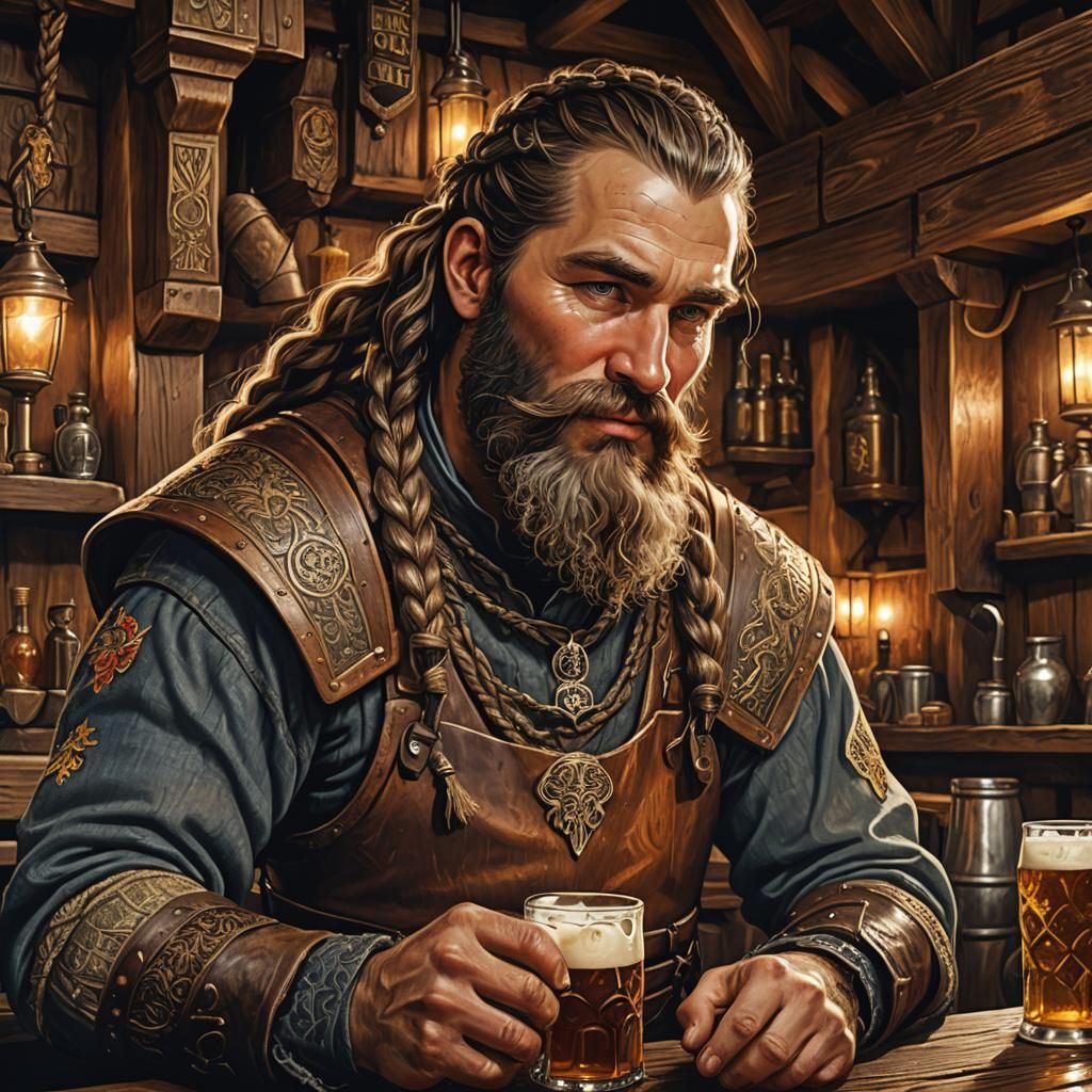 Spirit Breaker in Dimly Lit Tavern: Baroque Portrait