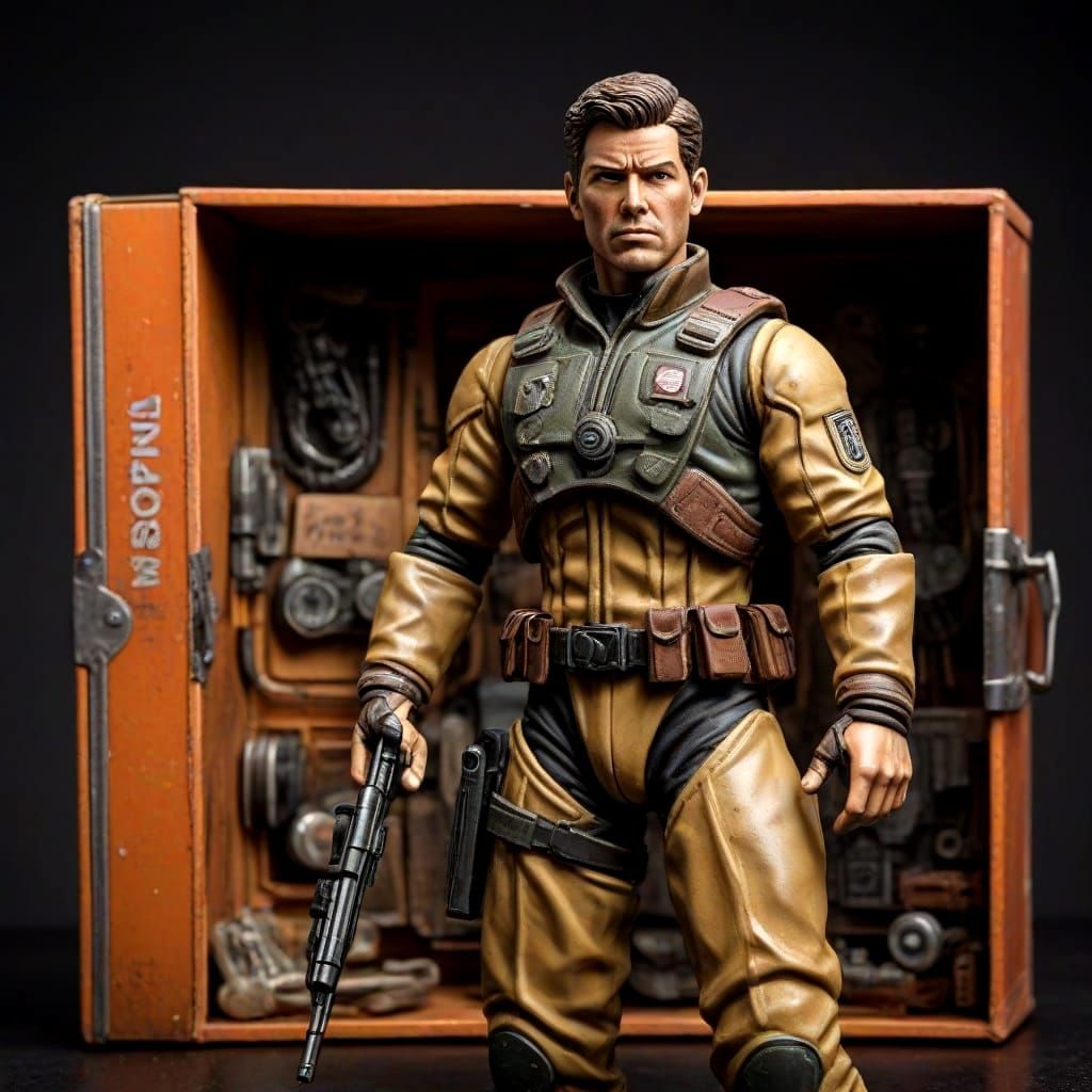 Vintage Action Figure Reimagined as Photorealistic Digital A...