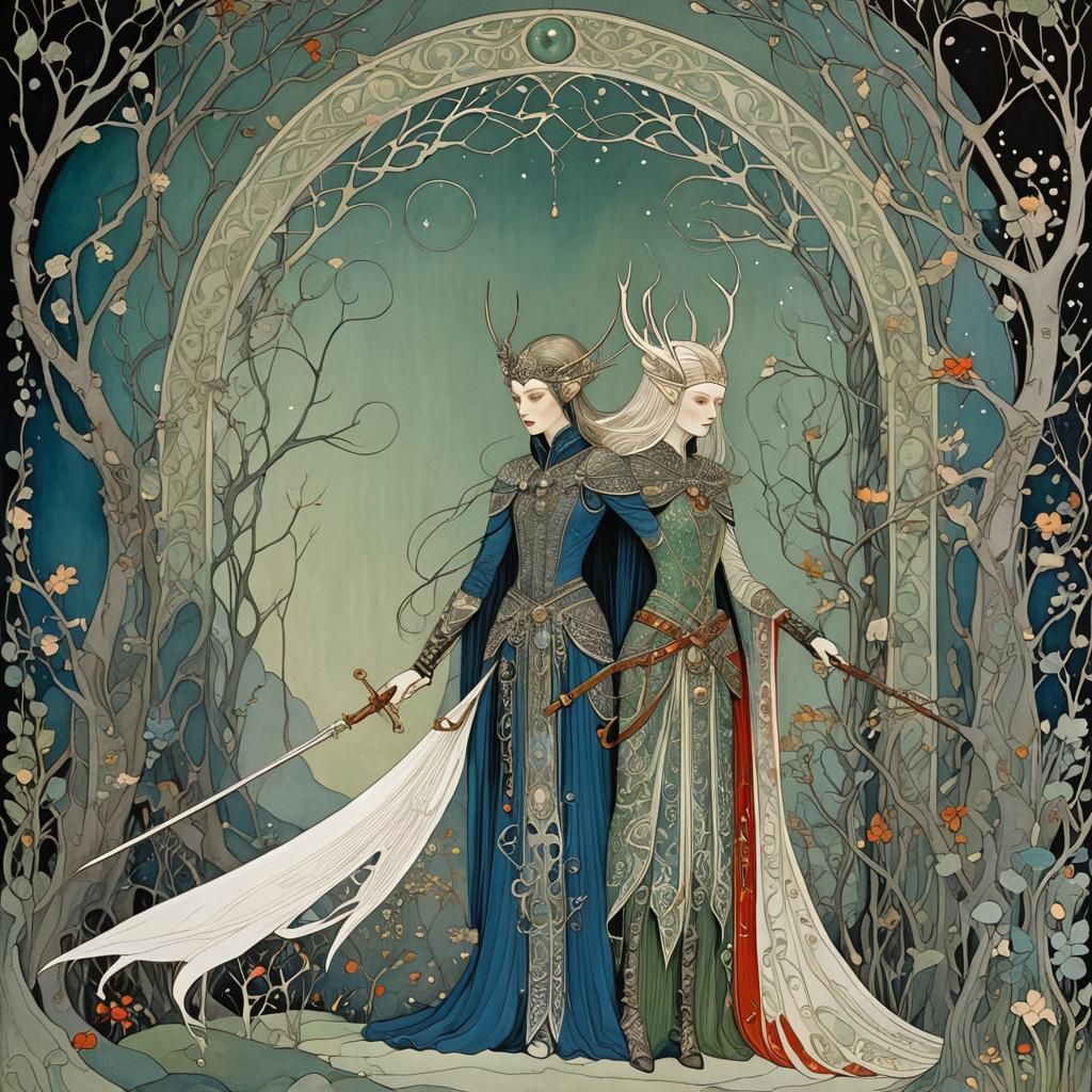 Elven Huntress in the Style of Golden Age Illustration