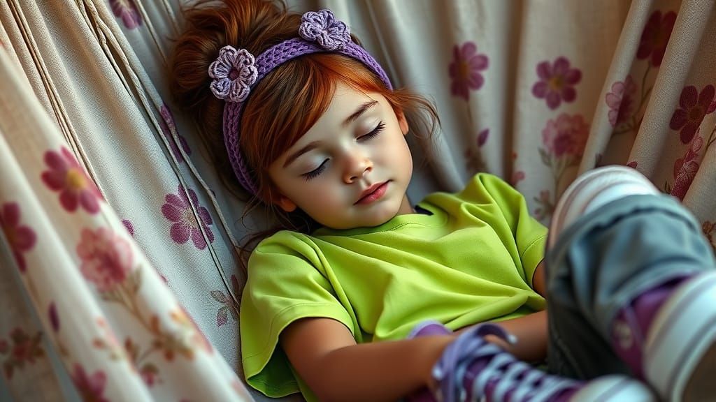 Girl in Hammock with Soft Natural Lighting