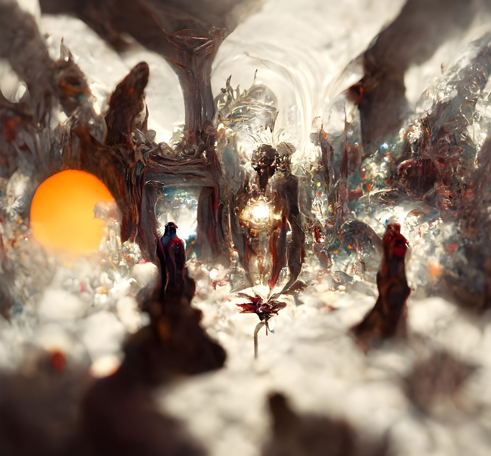 Kaleidoscopic Hallway to Wonderland Portal in Digital Art