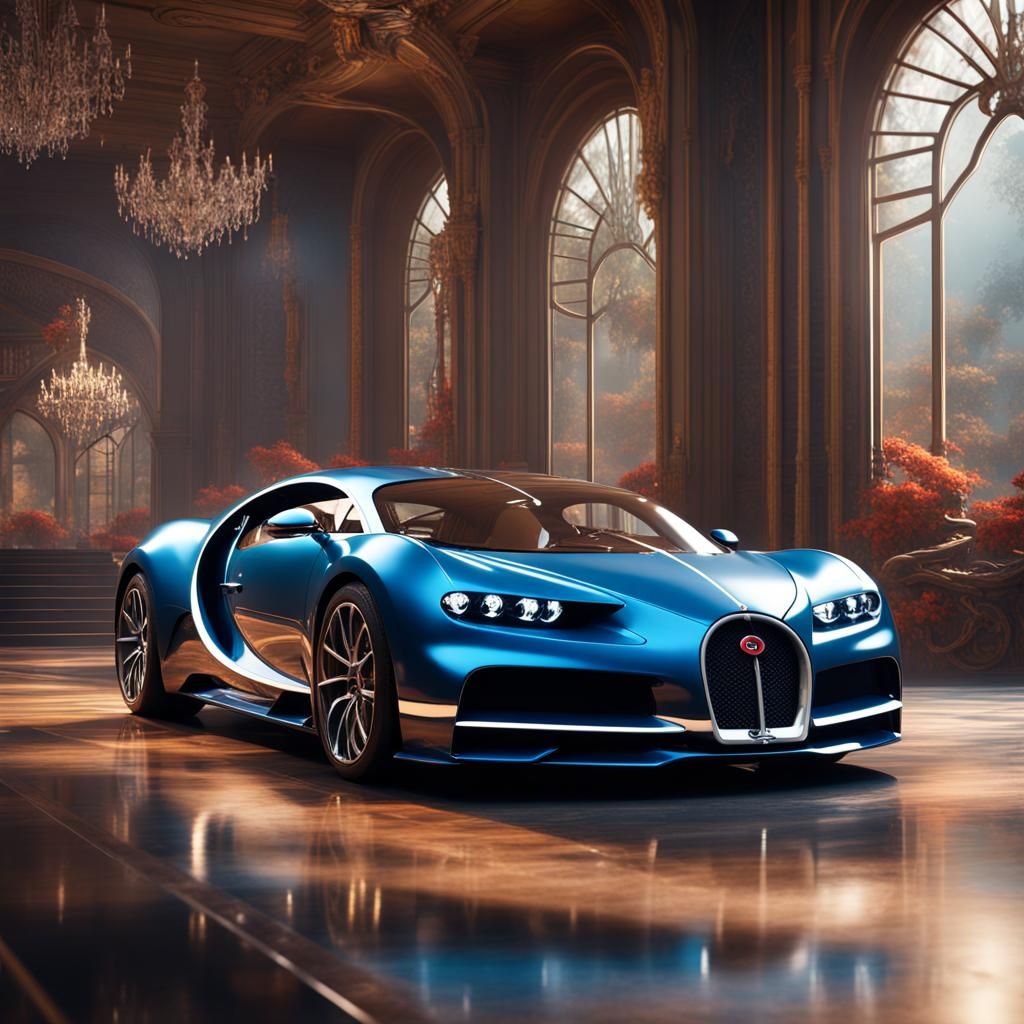 Bugatti Displayed in a Detailed Futuristic World