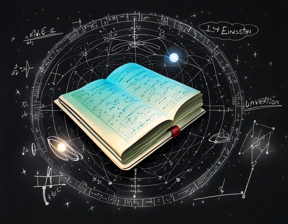 Anti-Gravity Book with Equations and Chalk Lines