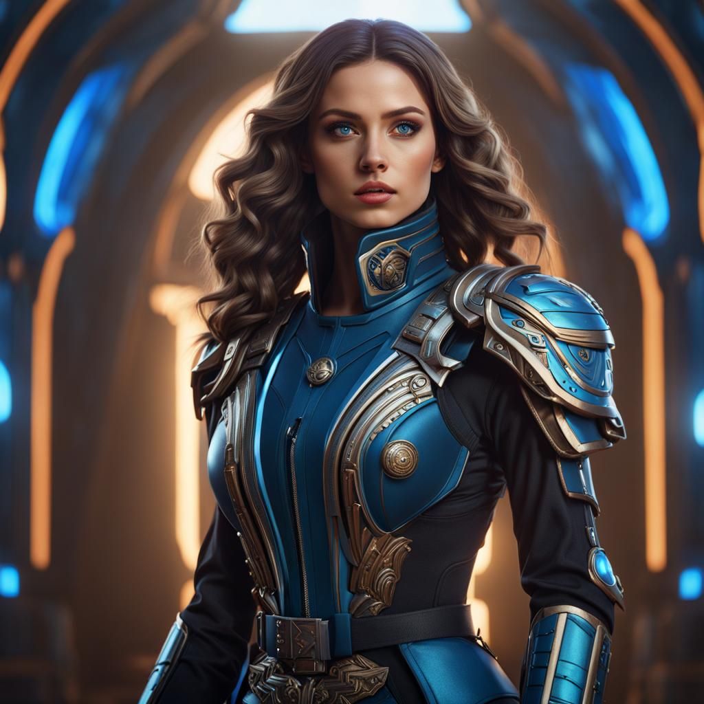 Woman in Ornate Military Uniform: Fantasy Concept Art