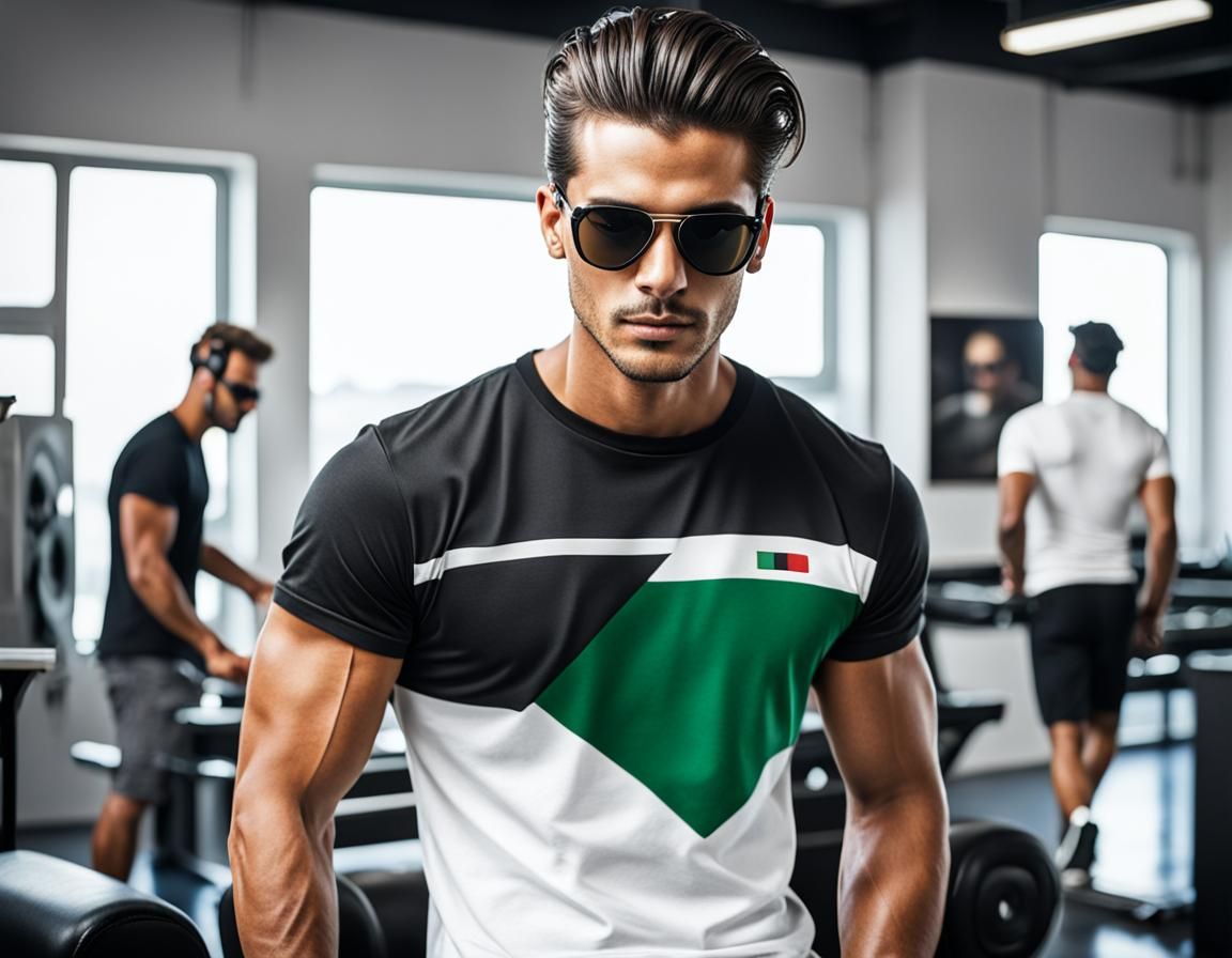 Teenage Italian Man with Team and Cool Shades