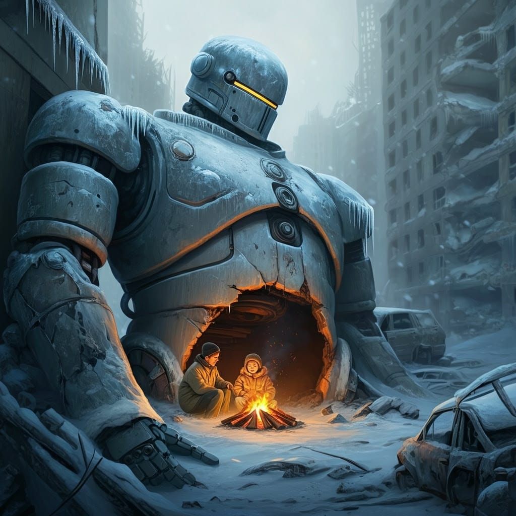 Father and Child Warmth in a Post-Apocalyptic Robot Sanctuar...