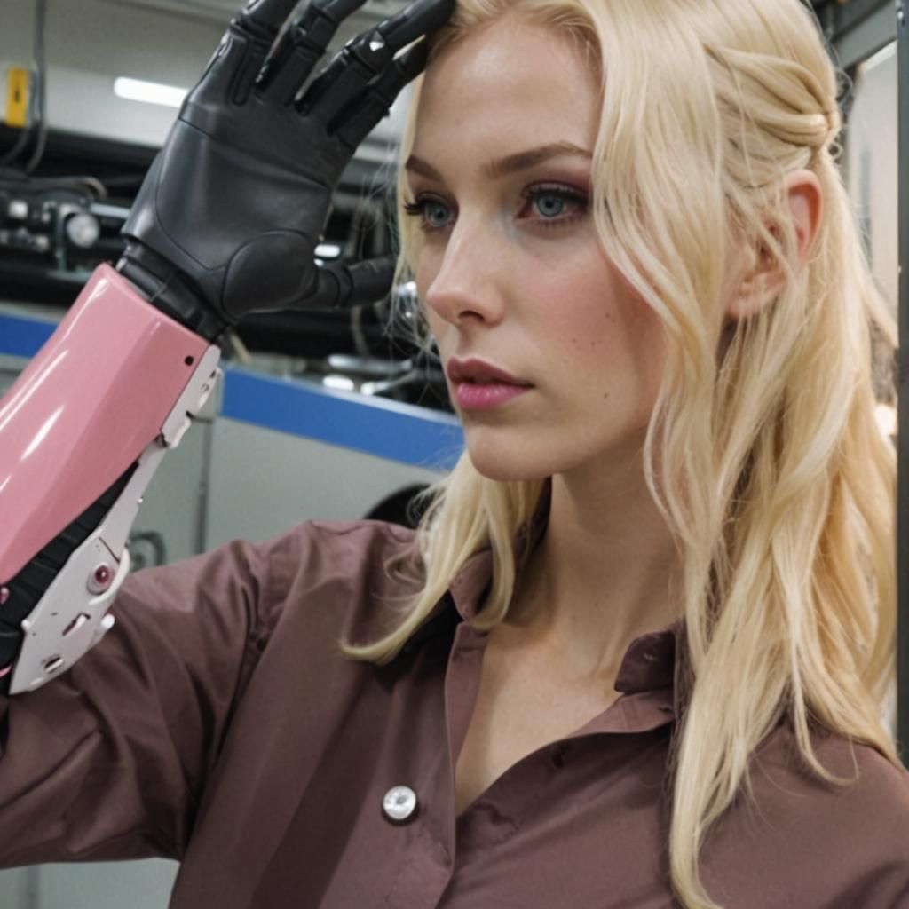 Ethereal Bionic Pop Artist in Corporate Mall Garage