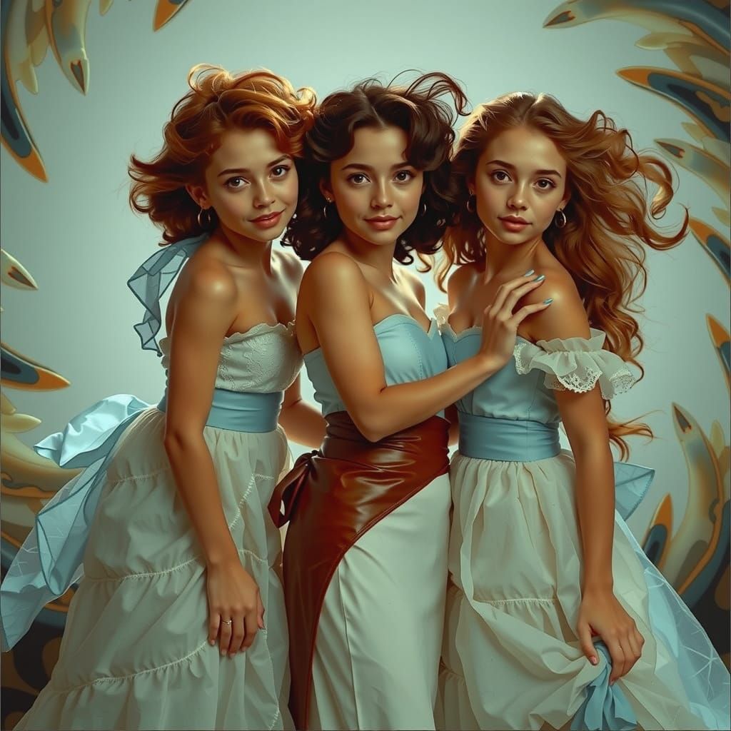 Spherical Fractal Art with Swirling Ribbons