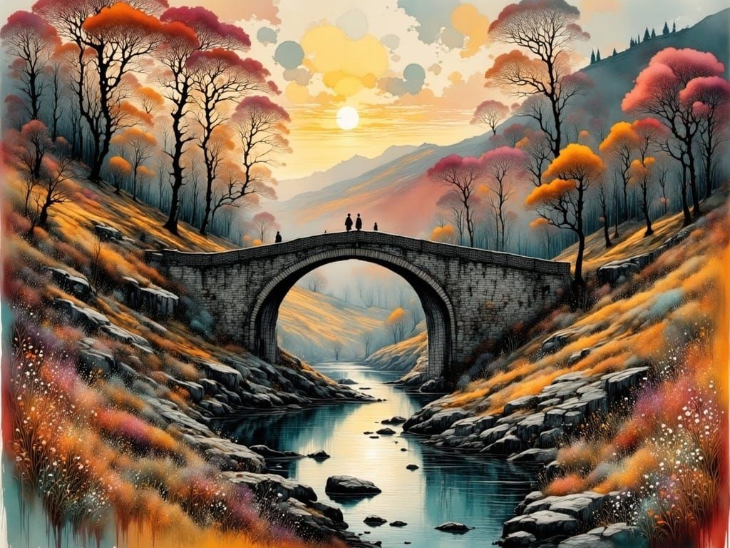 Intricate Street Art Bridge in the Scottish Highlands