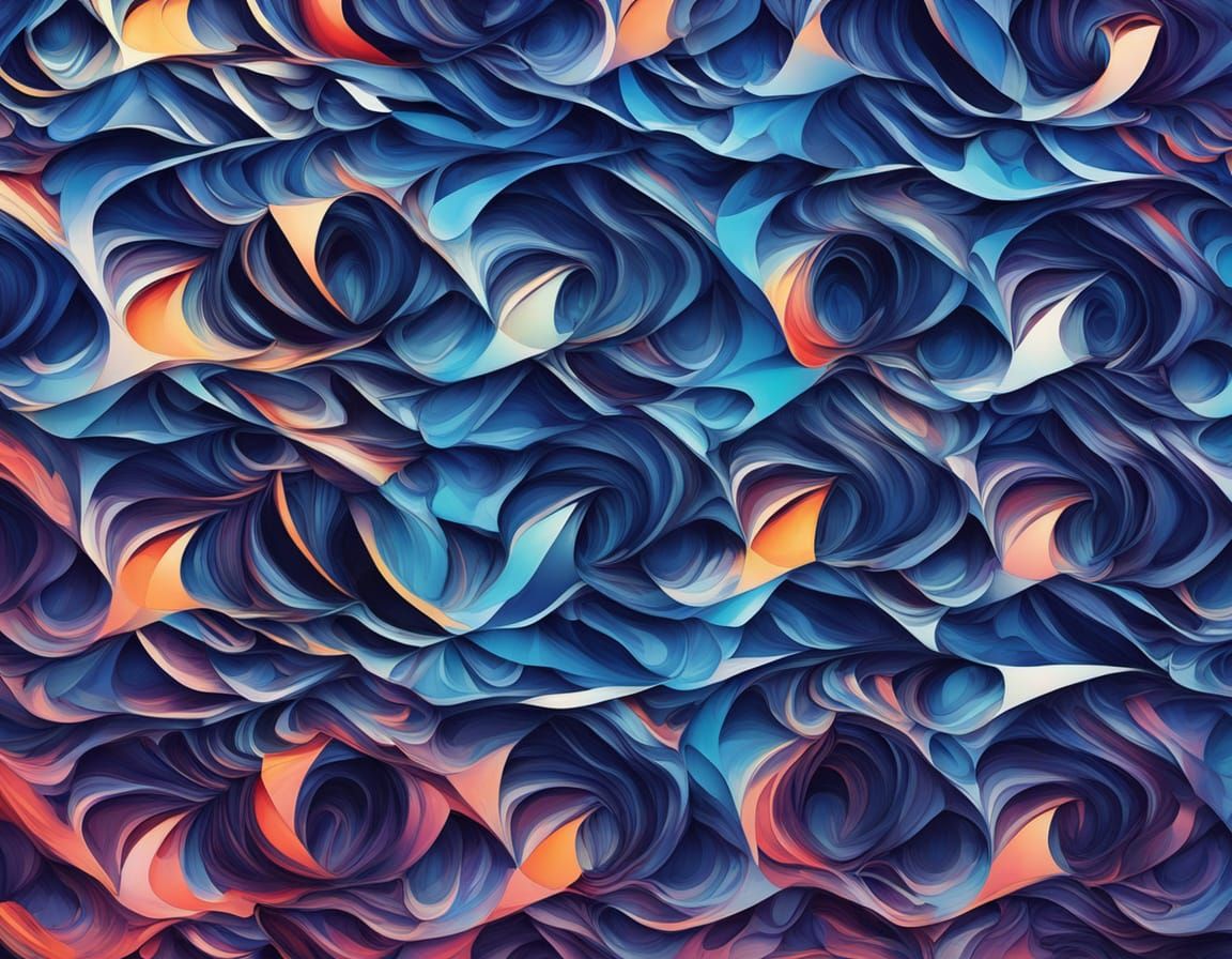 Abstract Cobalt Tesselation with Color Gradient