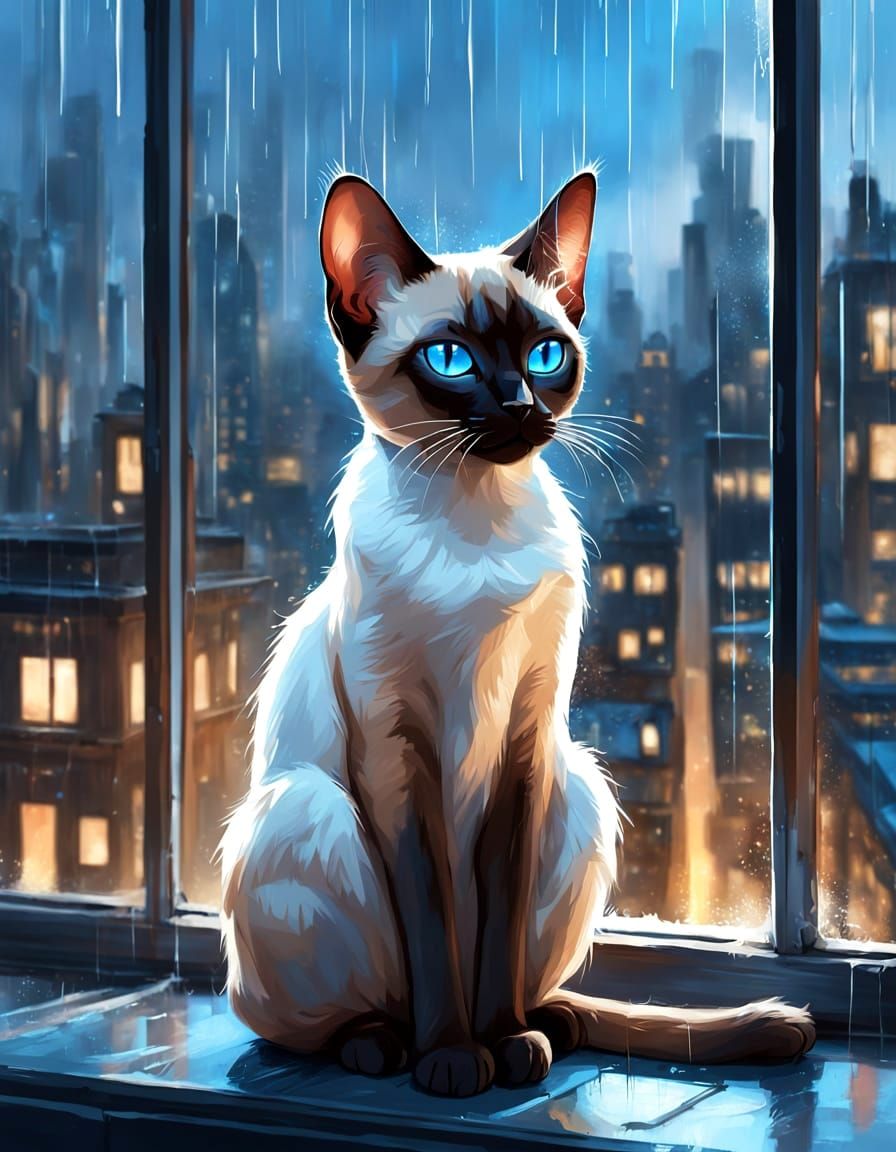 Siamese Cat Portrait