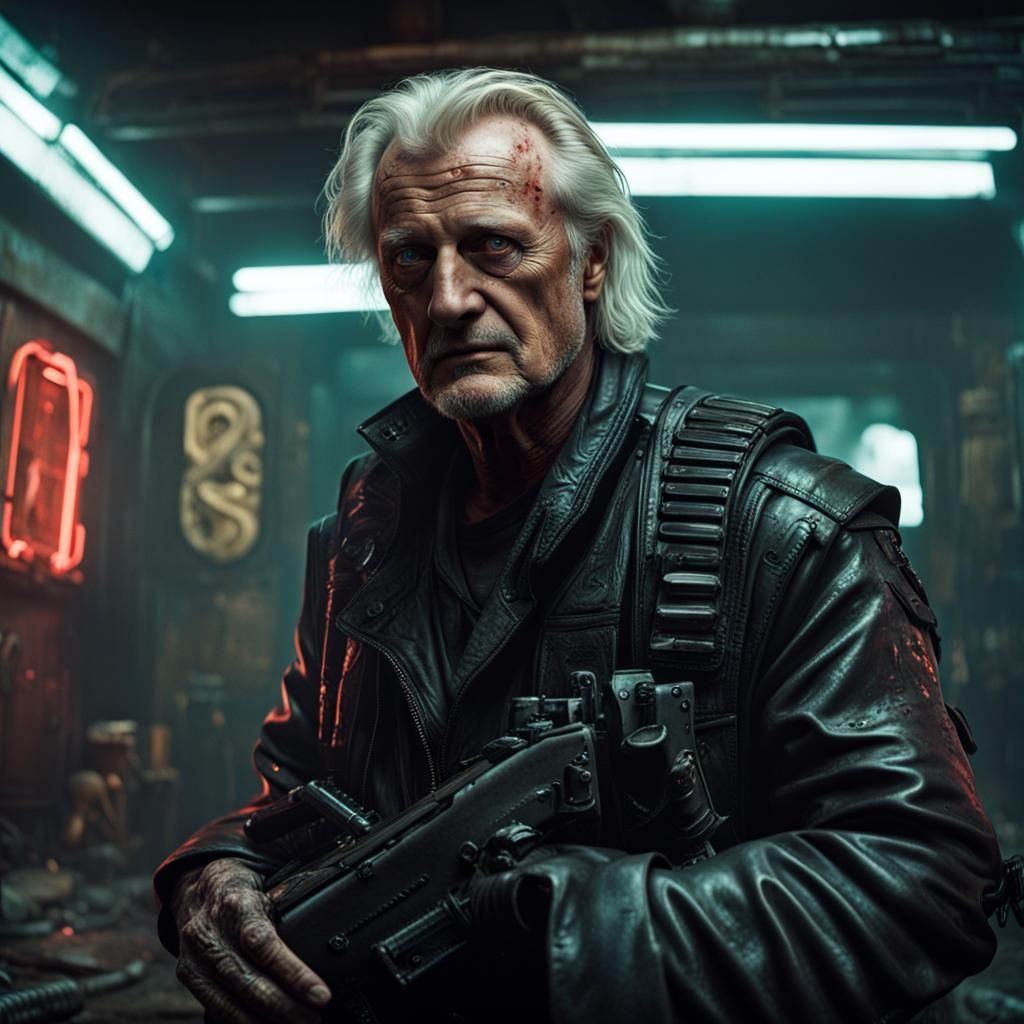 Cyberpunk Dystopian Movie Scene with Neon