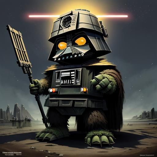 Oscar the Grouch in Tie Fighter, Manga Style