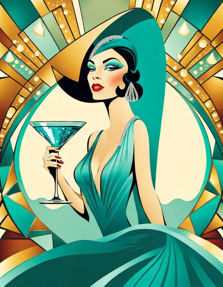 Art Deco Decadence with a Martini