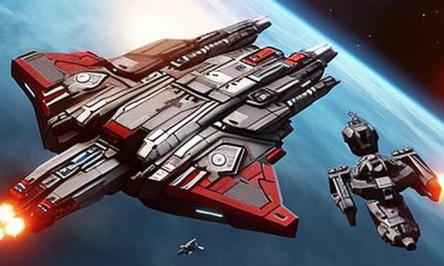 Hiigaran Warship Concept Art in Sci-Fi Style