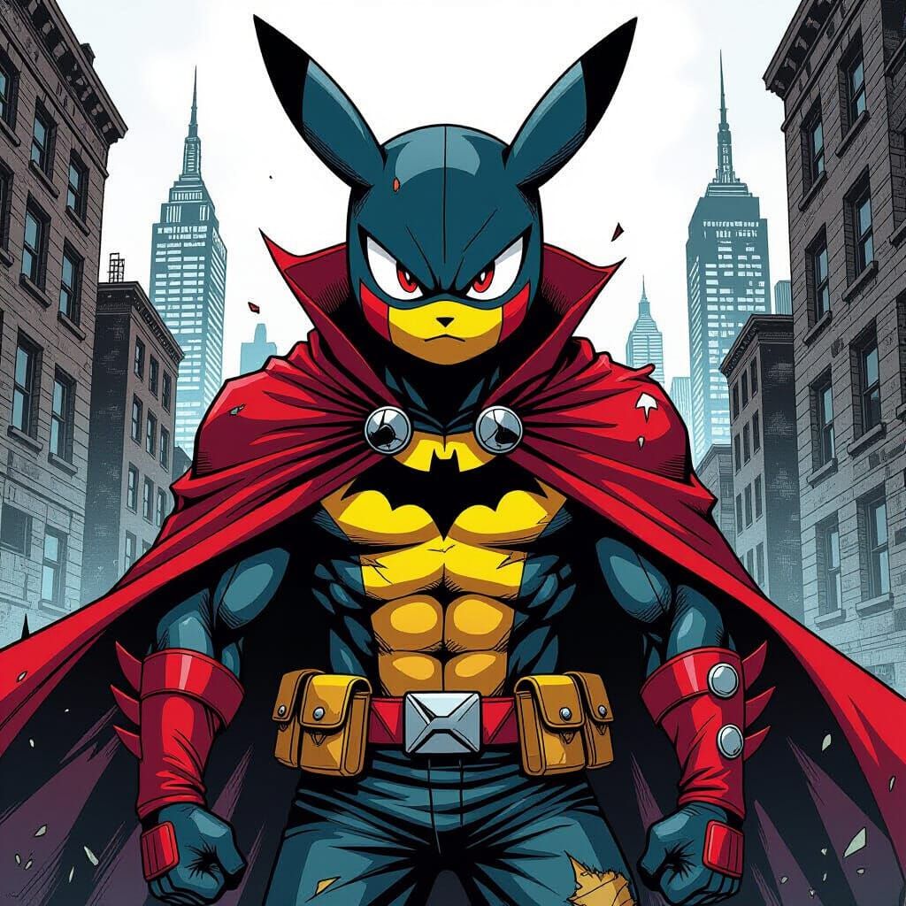 Gritty Anti-Hero Pokemon in Comic Book Style