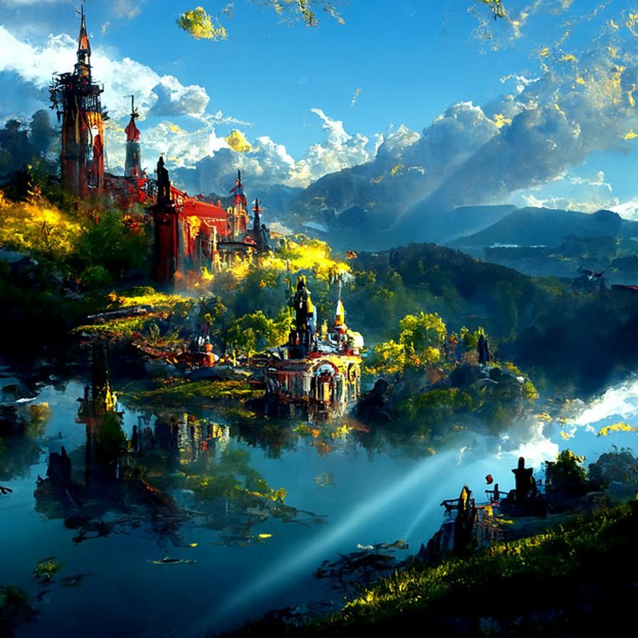 Bavarian Castle Landscape at Golden Hour