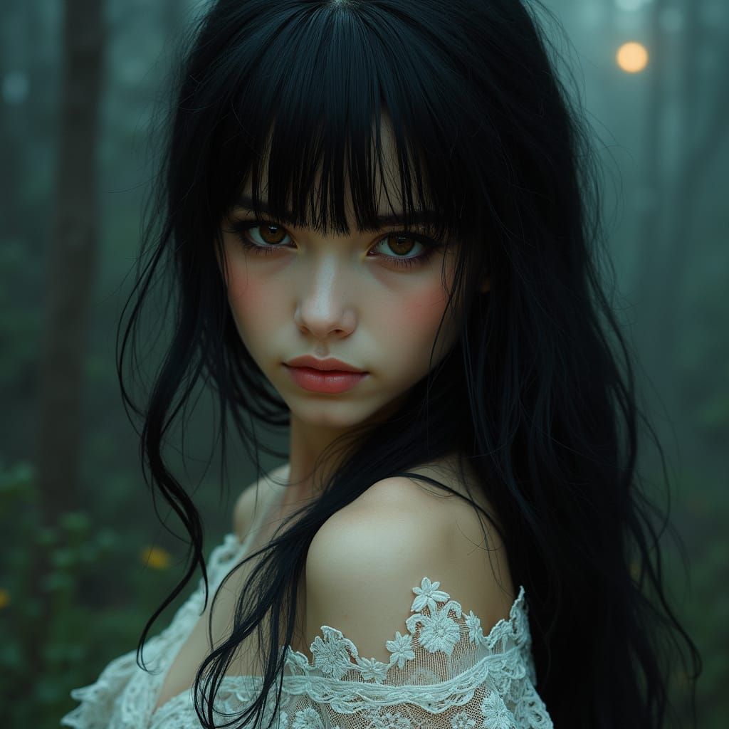 Hyper-Realistic Elven Beauty in Ethereal Moonlight