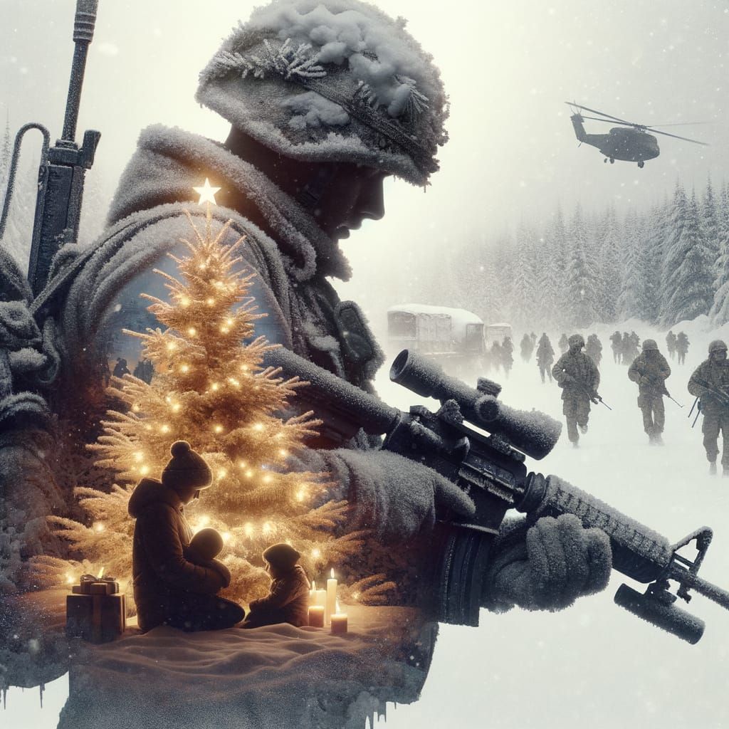 Soldier's Resilient Christmas Moment Amid Winter Chaos