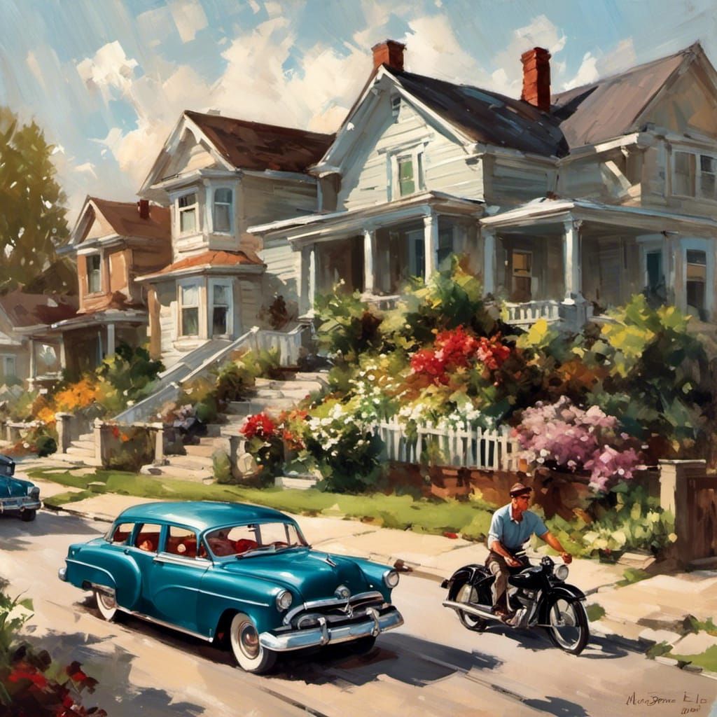 in a 1950s suburban community.