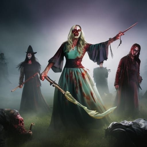 Zombiecore Witch in Dark Fantasy Style