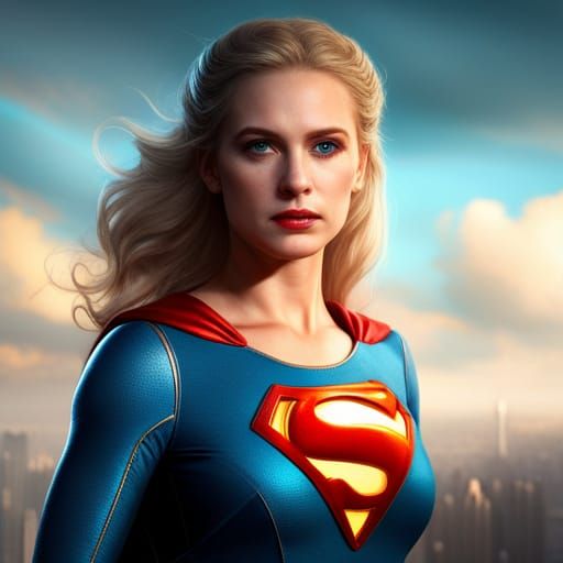 Cat as Superman: Detailed Matte Painting