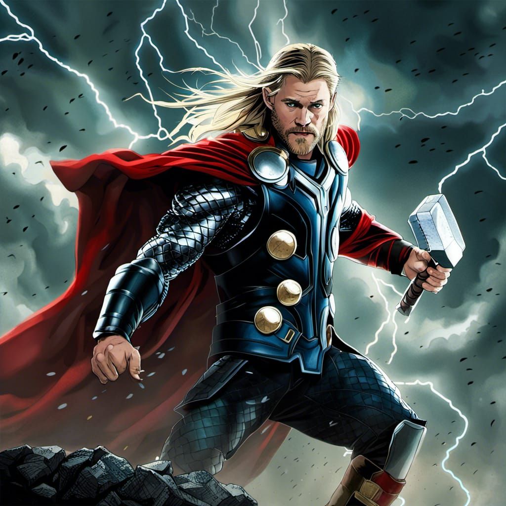 Thor, God of Thunder, Digital Art