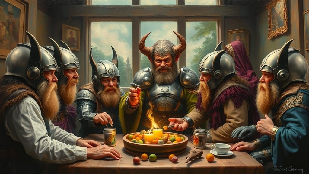 Retro Game Characters in Oil Painting Style