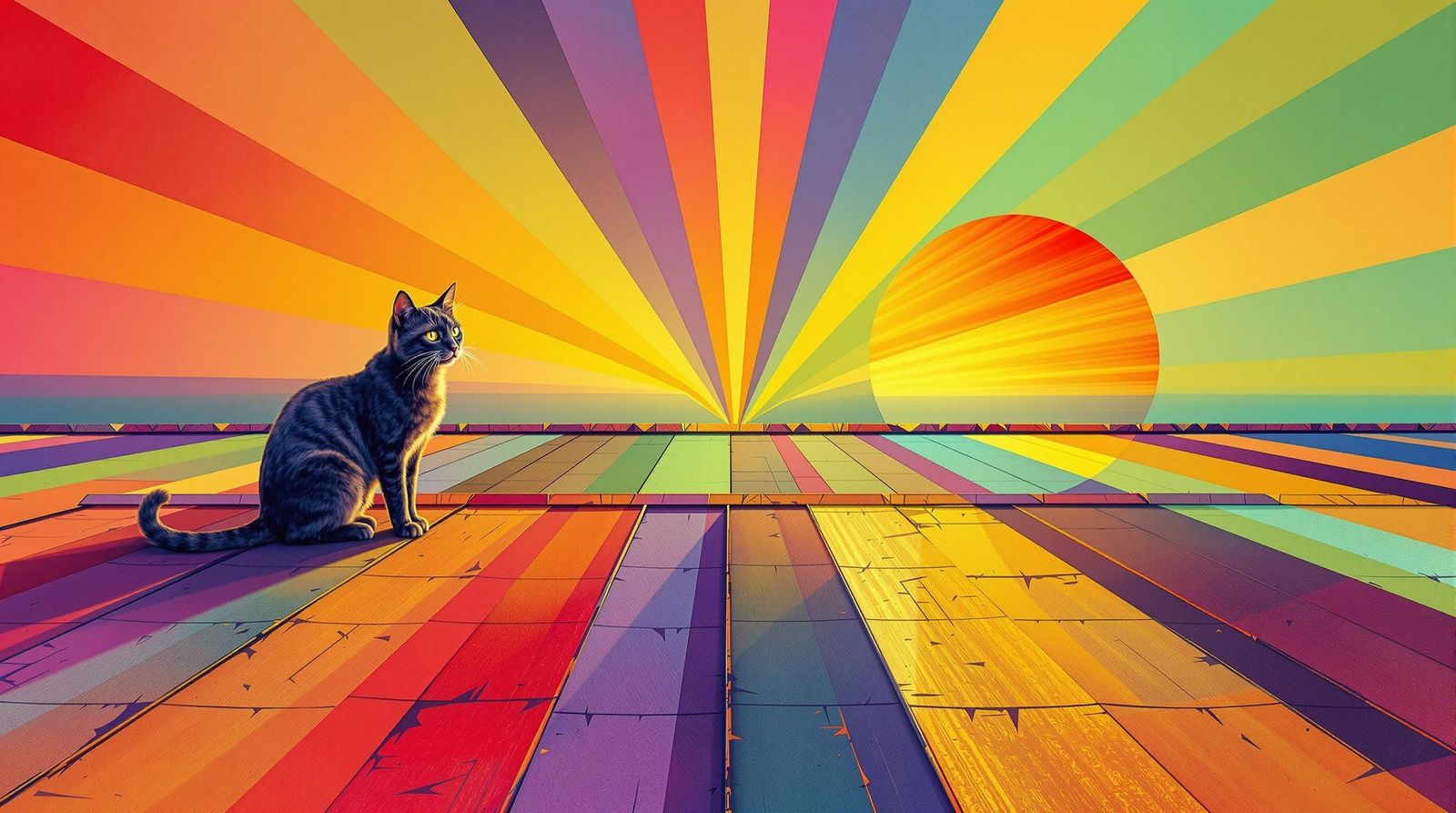 Square Cat on Hot Roof: Geometric Surrealism