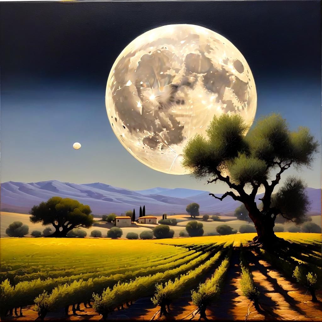 Ethereal Moon and Anthers in Transparent Layers