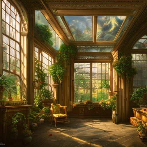 Opulent Mirror Shop in Art Nouveau Style